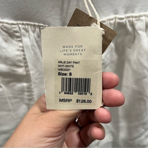 NWT Faherty Arlie Day Pant White Pockets Breezy Vacation Boating Linen Small - Picture 3 of 10